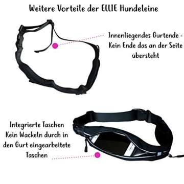 ELLIE Premium Jogging Hundeleine mit verstellbarem Bauchgurt 