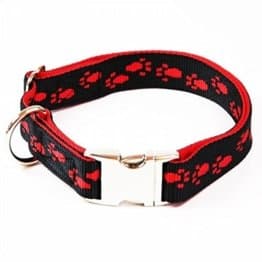 Hundehalsband aus schwarzem Nylon mit roten Pföchten